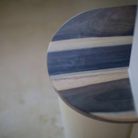 Dark and light wooden furniture detail