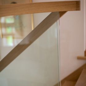 Wood and Glass Stair Banisters
